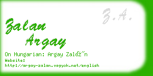 zalan argay business card